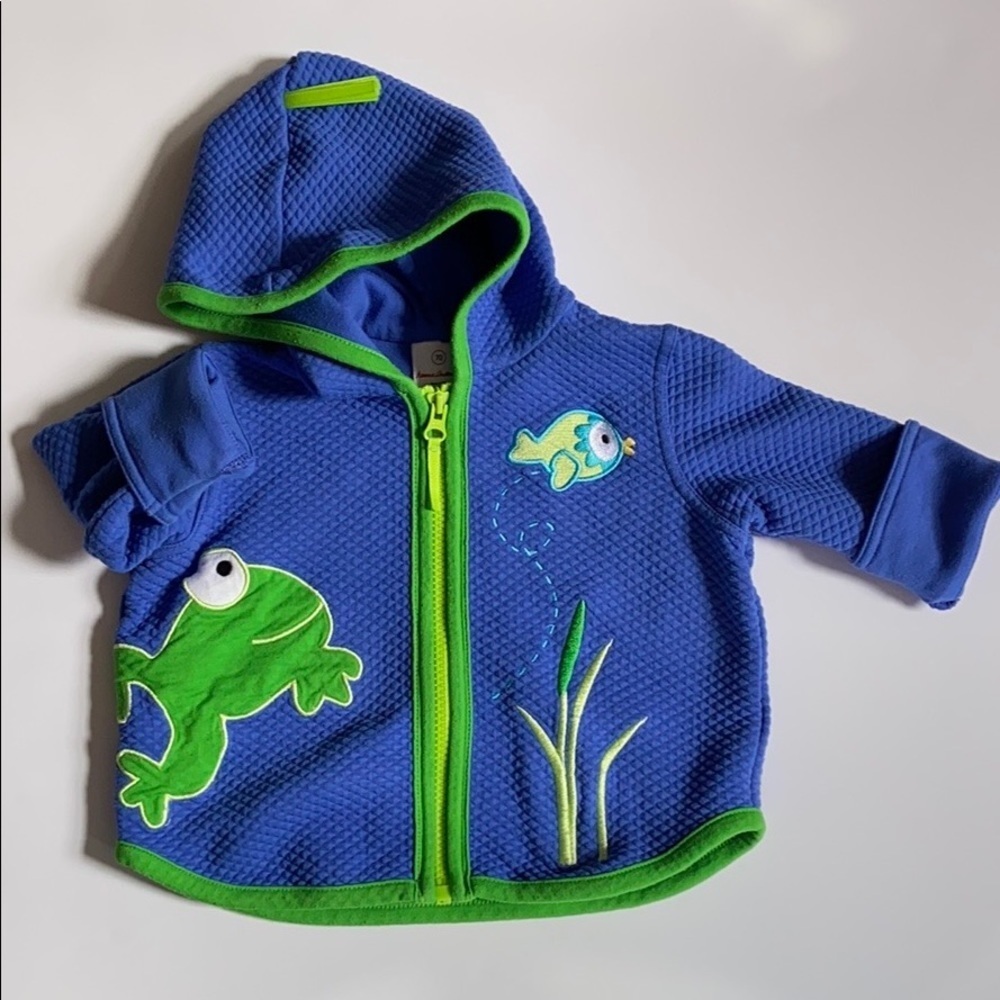 Hanna Andersson Happy Frog Zip-Up Hoodie